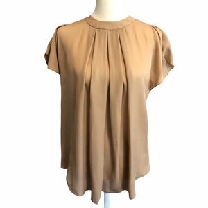 NWT L’AGENCE Silk Pleated Short Sleeve Blouse